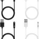 4pcs Watch Charger for Cosmo, 2 Colors Magnetic Kids Watch Charger Cable Replacement Accessories Compatible with Cosmo Jr Track JrTrack 4/3/2/SE (Black & White)