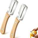 5 x 2 Pack Multifunctional Vegetable Peeler, 3 in 1 Kitchen Peeler with Bottle Opener and Wooden Handle, Kitchen Gadgets Tool for Fruit Pumpkin Peeling Potato Carrot Veggie Peeler