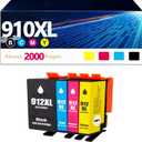 910XL Ink Cartridges Replacement for HP 910xl Ink Cartridges Combo Pack with OfficeJet Pro 8025e 8015e 8028e 8035e 8025 8035 8020 Printer (Black, Cyan, Magenta, Yellow)