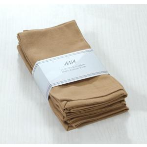 ANA Cloth Napkins Set of 12 (17.5x17.5) inch 100% Cotton Dinner Napkin Washable Hotel Quality Reusable Kitchen & Table Linen for Fall Thanksgiving Family Dinners Weddings & Everyday Use - Brown