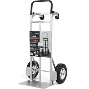 SIMPLI-Magic 2-in-1 Convertible Hand Truck & Dolly - 800 lb Capacity Heavy Duty Folding Platform Cart with Rubber Wheels for Moving Boxes, Furniture & Appliances