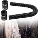 Universal 24" Flexible Radiator Hose Stainless Steel Universal Water Hoses Adapter Coolant Radiator Hose Kit Could be Used with 1-1/4", 1-1/2", 1-3/4" or 1-5/8" Radiator Necks (Black)