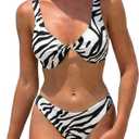 SHENHE Women's Twisted Bikini Swimsuits Sexy Deep V Neck High Cut Cheeky Beachwear 2 Piece Bathing Suits XL