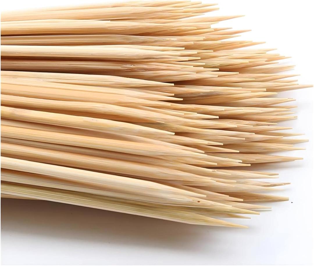 200PCS 12 inch Bamboo Skewers for Wooden Sticks BBQAppetiserFruitCocktailKabobChocolate FountainGrillingKitchenCrafting and Party. =3mm, More Size Choices 12"