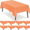 Orange 8 Pack Plastic Tablecloth, Rectangle Tablecloths 54"x 108", Disposable Plastic Table Cover for Party Disposable Tablecloths
