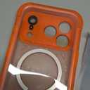 for iPhone 17 Pro Waterproof Case Magnetic, Built in Camera Control [Screen Protector] [Lanyard], Fit for Magsafe Heavy Duty Military Rugged Full Body IP68 Phone Case, 6.3" Frosted Orange