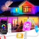 100ft Permanent Outdoor Lights, 60 LED Eternity RGB&IC Smart Eaves Lights with Remote App 209 Scene Modes IP67 Waterproof for Christmas, Party Decor