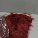 duduta Burgundy Sheepskin Throw Rug 2x3 ft, Fluffy Shag Faux Fur Seat Chair Covers Non Slip Washable