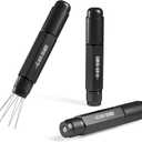 MHW-3BOMBER Retractable WDT Tool Espresso Distribution Tool with Magnetic Store, Adjustable Range Coffee Stirrer Tool for Barista, 0.4mm 8 Stainless Steel Needles with 8 Extra, Black, T6188B-OS