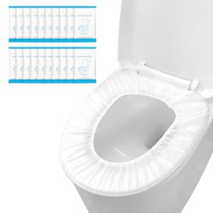 20 Pack Disposable Toilet Seat Cover Waterproof Non-Woven Fabric, Disposable Toilet Seat Covers for Travel, Disposable Seat Covers for Outing Hotel Hospital Public Toilet (Individual Package)