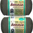 Pepperell Bonnie Braid Macrame Cord | 6mm x 100yd | Smoke Gray (Value 2-Pack) | Twisted Polypropylene Cord for DIY Crafts, Plant Hangers, Wall Hangings, Crochet & Macrame | Long-Lasting, Vibrant Color