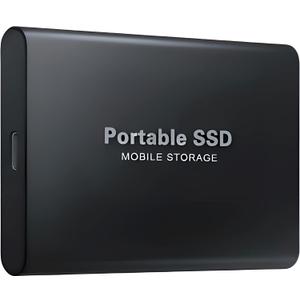 4T Portable External SSD  4000GB USB 3.0 & Type-C External Solid State Drive, Shockproof Slim Storage for Windows, Mac & Linux