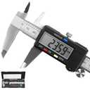 Caliper Measuring Tool, Qfun Vernier Digital Caliper Stainless Steel 6 Inch/150mm, Digital Micrometer Waterproof, Easy Switch from Inch to Millimeter, Large LCD Screen
