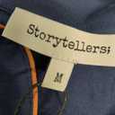 Storytellers; Women's Long Sleeve Pajama Set Classic Button-Down Style (US, Alpha, Medium, Regular, Regular, Navy)