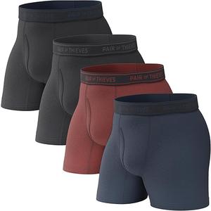Pair of Thieves 4 Pack Mens Boxer Briefs  Soft, Stretchy, MoistureWicking Underwear for Men  AllDay Comfort and Support  XLarge  Black/Navy