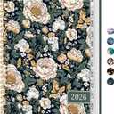 2026 Planner, Weekly and Monthly Calendar Planner for Women, Jan 2026 - Dec 2026, Hardcover Planning Agenda book with Tabs, Spiral Bound, Inner Pocket, Perfect for School Office Supplies, 6.3" x 8.5" - Dark Peony