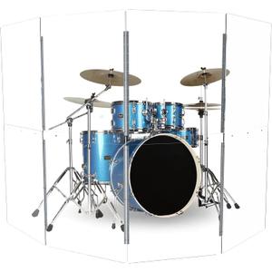 Portable Drum Shield | 4 Panels 2ft x 5ft | Factory-Installed Full-Length Stainless Steel Hinges | Acrylic Drum Sound Barrier | Cage for Church Use (4 Panels)