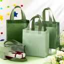 Wesnoy 36 Pcs Wedding Gift Bags Bulk Woven Pastel Gift Bags with Handles Reusable Party Favor Goodie Bulk, Sage Green Rainbow Color Tote Bag for Women Birthday Bridal Shower Decoration