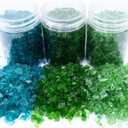 Crushed Glass Set of 3,Broken Glass,1-3mm(Turquoise&Green)