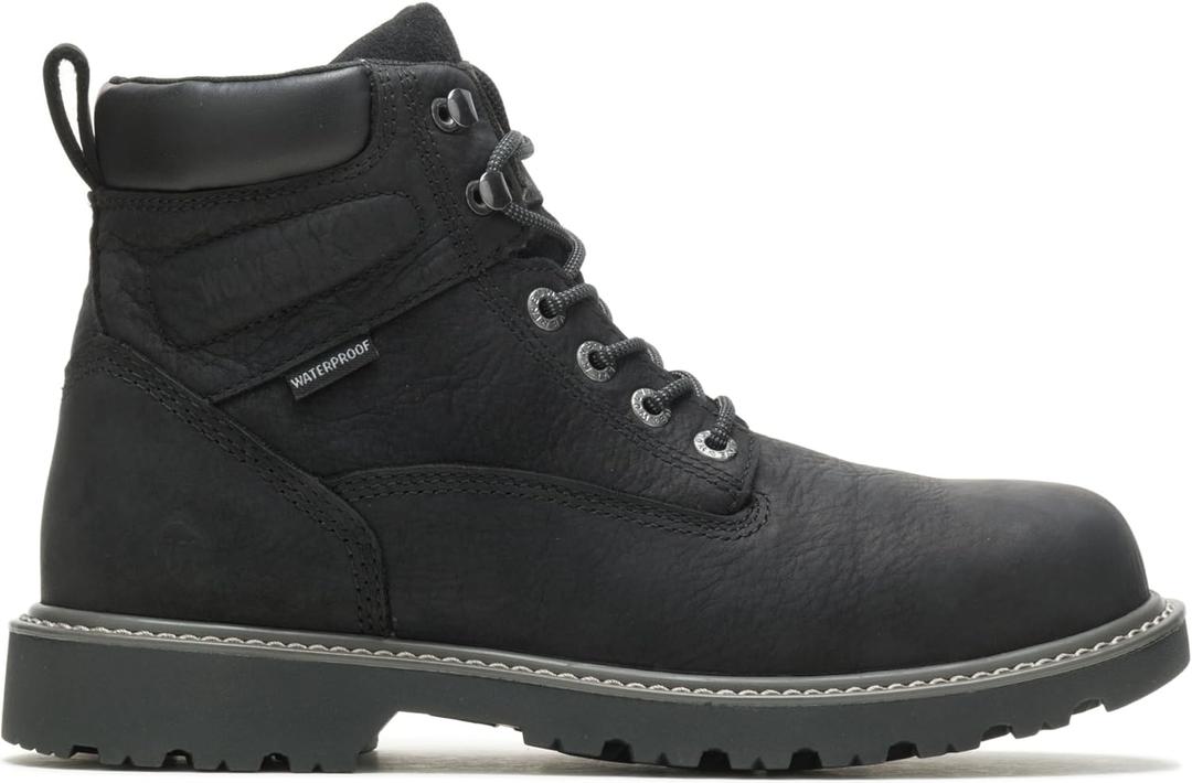 WOLVERINE Men's Floorhand Waterproof Steeltoe 6" Work Boot (10.5 X-Wide, Black)