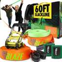 Trailblaze Slackline Kit with Tree Protectors | Backyard Slacklines for Kids and Adults | Beginner's Tight Rope Line Set | Double Slack Lines 60ft