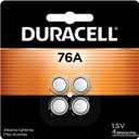 Duracell 76A 1.5V Batteries, 4 Count (Pack of 1), 76A 1.5 Volt Battery, Equivalent to LR44, A76, & AG13, Long-lasting for Watches, Alarms, Calculators & More