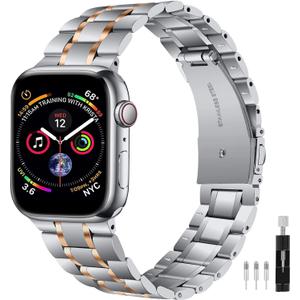 JOYOZY Compatible Apple Watch Band 49mm 45mm 44mm 42mm 41mm 40mm 38mm, Upgraded solid stainless steel Metal Watch band for iWatch Series Ultra SE 8 7 6 5 4 3 2 1 for men women