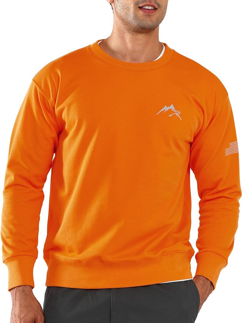 NORTHYARD Men's Crewneck Sweatshirt Long Sleeve Cotton Sweat Shirt Lightweight Athletic Workout Sport Gym Running Sweatshirts (Gray, XXL)