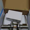 1 Pack of MANREN Lever Keyed Entry Door Lever Handle Lock, Universal Door Knob Hardware,Nickel Brushed Color (MR802ET)