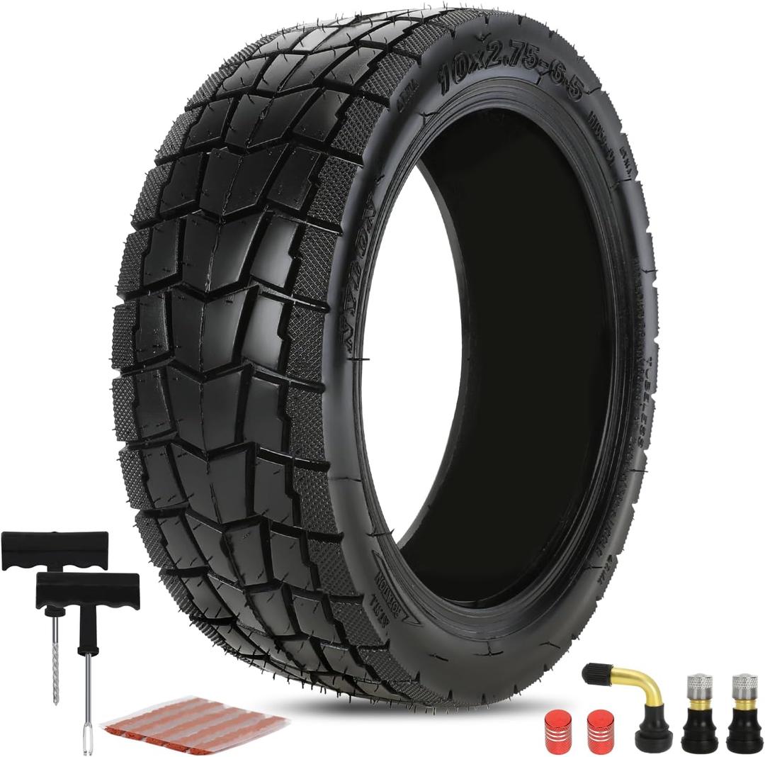 10x2.75-6.5 Scooter Tire Tubeless Compatible with Speedway 5 Dualtron 3 Hover-1 Alpha iScooter iX3 iX4, 70/65-6.5 10 Inch Electric Scooter Tires Replacement for Hiboy Titan PRO Emove Cruiser
