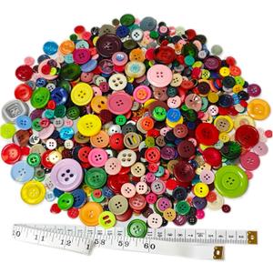 500-700 PCS Light Brown Resin Buttons, Assorted Sizes and Shapes for Sewing, DIY Crafts, Hand-Painted Buttons for Art and Craft Decorations , Mixed Color