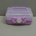 10.6in 3-Layer Multipurpose Storage Box Art Craft Organizer Storage Box Kids Clear Plastic Portable Storage Box/Tool Box with Handle for Sewing,Cosmetic,Medicine,Nail,Hair Accessories (purple)