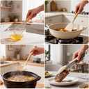 Silicone Cooking Utensil Set,12 PCS Cooking Cookware Kitchen Utensils Set for Cooking, Nonstick 446°F Heat-Resistant Cookware Kitchen Tools of Spoon,Brush,Whisk,Spatula,Turner Tongs (Khaki)