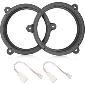 RED WOLF 6.5 Inch Rear Door Speaker Adapter W/Speaker Harness for 2009-2011 Subaru Forester Outback Impreza Install Aftermarket 6 1/2 Rear Door Speaker Audio Spacer Ring Bracket Wiring Connector