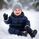 Kids Toddler-Winter-Knit-Mittens Warm Thick Fleece Snow Gloves for Cold Weather Outdoor 2-6Years Boys Girls (Black)