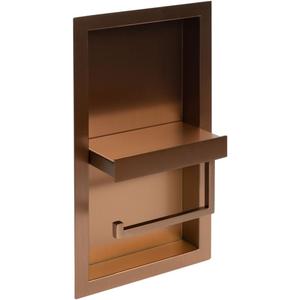 AlFI brand ABTPNP88-BC Bathroom Shelving/Toilet Paper Holder, Brushed Copper