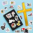 50 Pcs Inspirational Jesus Christ Water Bottle Stickers, Religious Bible Verses Faith Laptop Decals, Kids Teens Adults Waterproof Vinyl Phone Cases Diary Scrapbook Skateboard Luggage