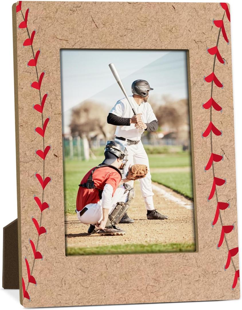 Baseball Picture Frame, 4x6 Wood Photo Frame, Gifts for Team Player Women Men Athletes, Picture Photo Frames for Desk Decor, Baseball Sports Theme Gifts -50