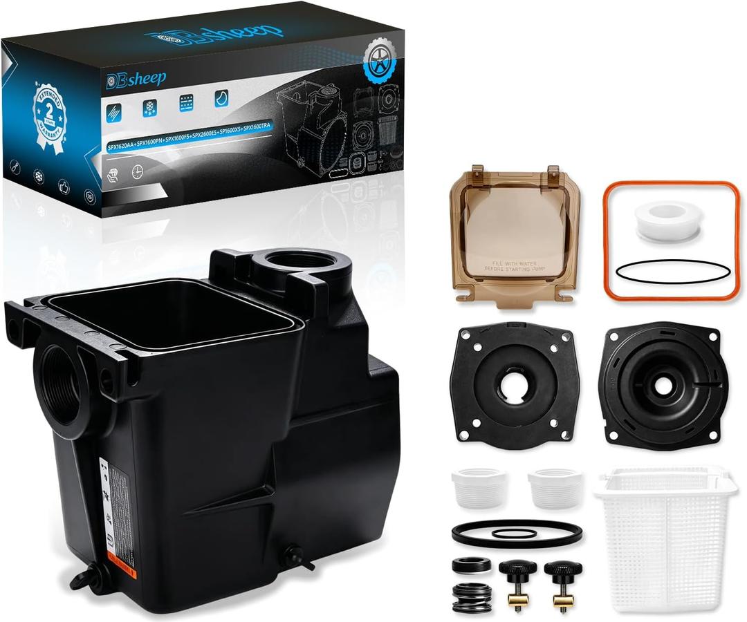 Pump Strainer Housing Assembly Replacement Kit SPX1620AA Fit for Hayward Super Pump SP1600X SP2600X Series with Seal Plate & Mounting Plate & Strainer Basket & Seal