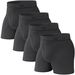 Pair of Thieves 4 Pack Mens Boxer Briefs - Soft, Stretchy, Moisture-Wicking Underwear for Men - All-Day Comfort and Support, X-Large