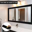 Alened 10M White Wood Grain Mirror Frame Border Peel and Stick Wallpaper, Removable PVC Waterproof Bathroom Mirror Tape Sticker Trim, Kitchen Wallpaper Self Adhesive Decor Sticker 3.93" x 393"