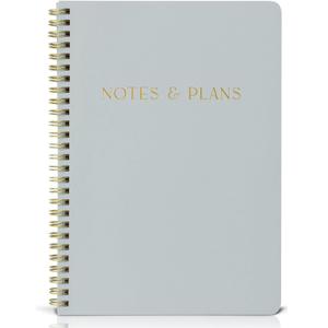 Beautiful Daily Planner And Notebook With Hourly Schedule - Aesthetic Spiral To do List Notepad to Easily Organize Your Tasks And Appointments - Stylish Book And School Or Office Supplies (Dusty Blue)