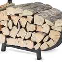 Firewood Rack Outdoor Indoor, 30 inch Metal Wood Rack Heavy Duty Firewood Holder, Sturdy Fireplace Log Holder Fire Wood Storage Racks