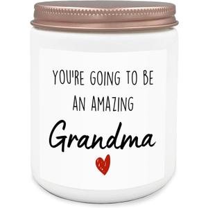 New Grandma Gifts,New Grandma Lavender Candle,Baby Pregnancy Announcement Gift,Baby Shower Gifts for Grandma,Grandma to Be Scented Candles 8oz, Jar Candles