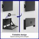 1 Pcs 24 Inch Keyboard Wall Mount Foldable Fits Standard Computer Keyboard Mouse Stand Tray Organizer for Small Offices Apartments, Easy Installation with 4 Screws (Black)