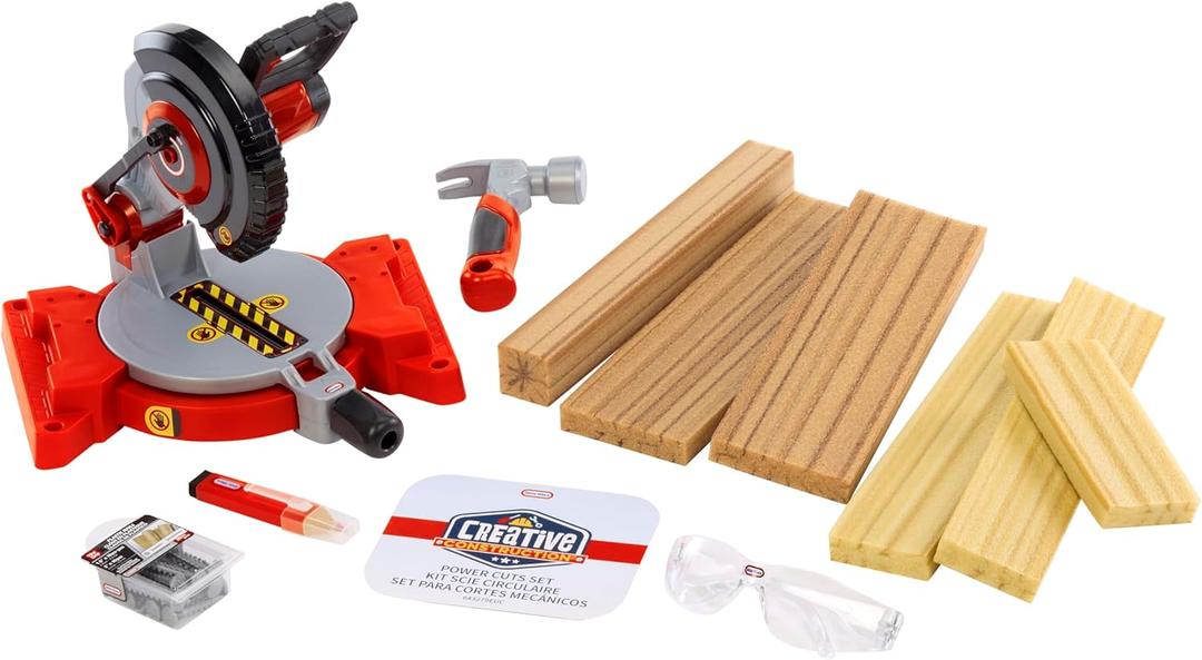 Little Tikes Creative Construction Power Cuts Set with 6 Accessories, Pretend Play Construction Set, for Boys and Girls Ages 3+ Years