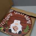 Wenqik 41 Pcs Interchangeable Sweet Gnome Signs Holiday Wooden Seasonal Gnome Decor Detachable Magnet Hat and Hand Welcome Sign for Home Decoration(Farmhouse, Dark Brown)