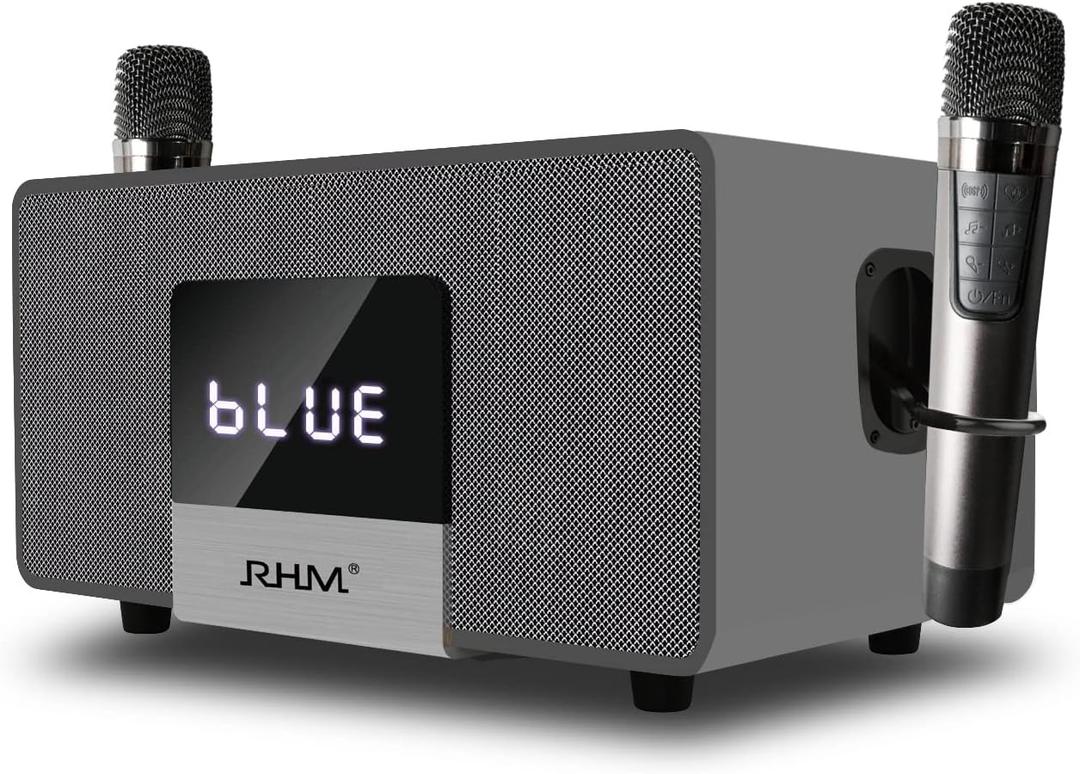 RHM K222 Karaoke Machine for Smart TV with Optical InputUltra-Low Latency, 3-Mic Support, 90FT Range, 70W Rich Stereo Sound, Voice Beautifier, Bluetooth/RCA, Perfect for Family Parties