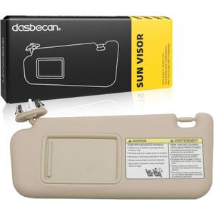 Dasbecan Front Left Driver Side Sun Visor with Vanity Light Compatible with Toyota RAV4 2006-2013 Replace 74320-42501-B3 (Beige)