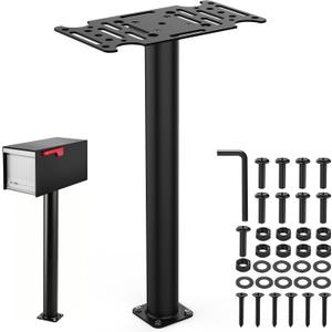43" Mailbox Post with Mounting Bracket Installed On Concrete Floor
